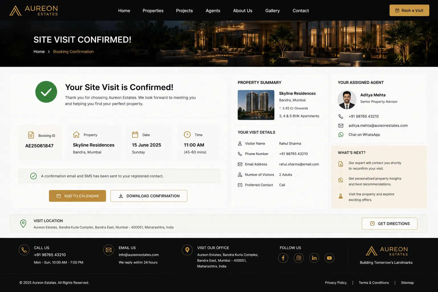 Booking Confirmation
